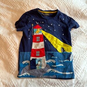 Mini Boden appliqué tee shirt lighthouse